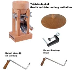 Eschenfelder Getreidemühle Kornquetsche Flockenquetsche Tischmodell Holztrichter abnehmbar Set Manuell